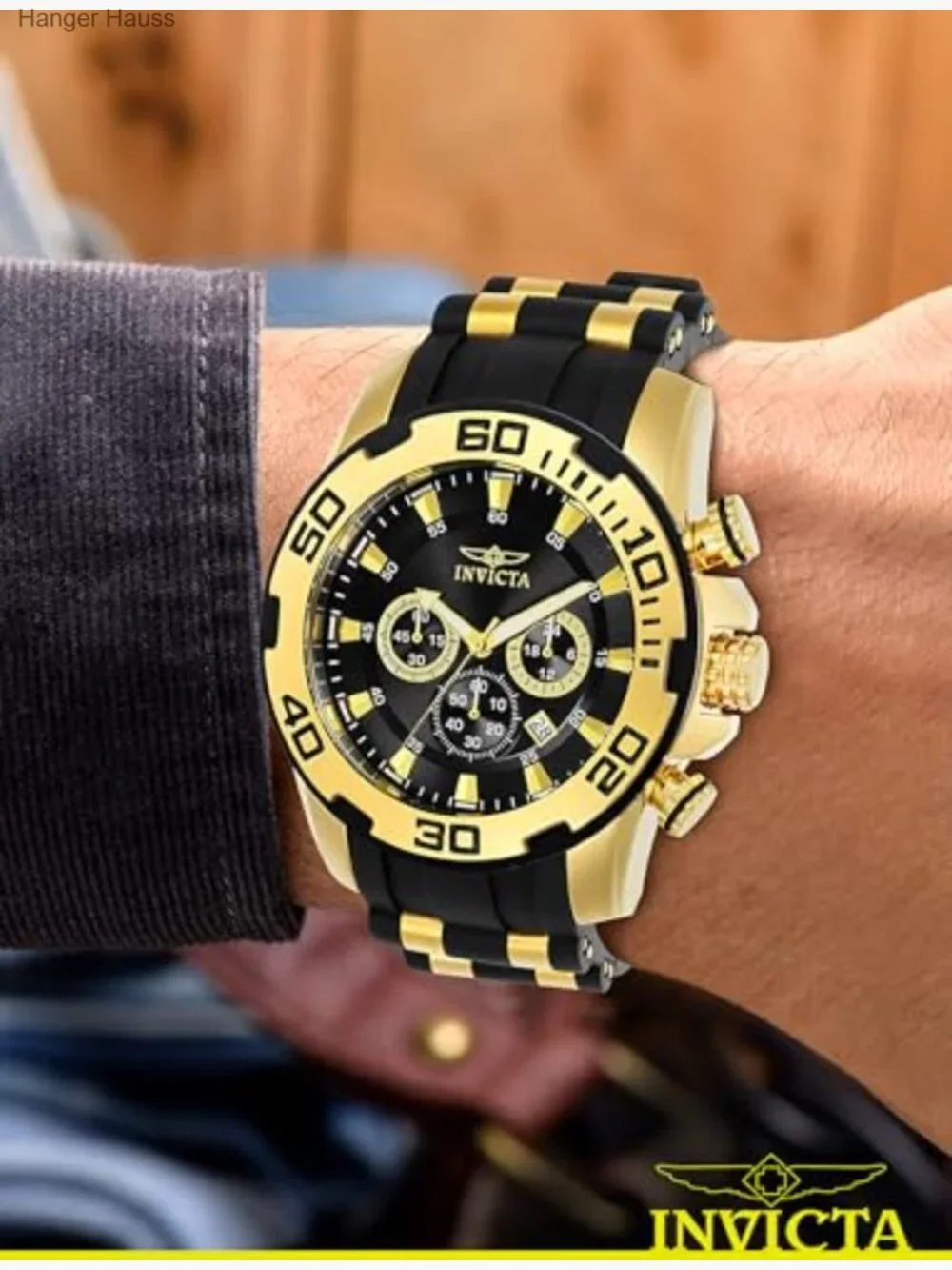 Mens Pro Diver Chronograph Quartz Watch with Silicone and Stainless Steel